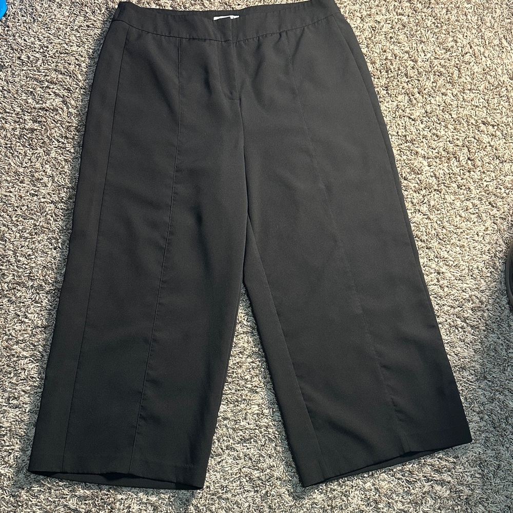 Nanette Lepore Black Pants with Floral Accents elastic waistline size xL